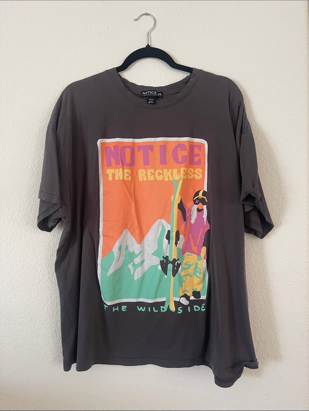 Notice The Reckless Graphic Tee - Charcoal